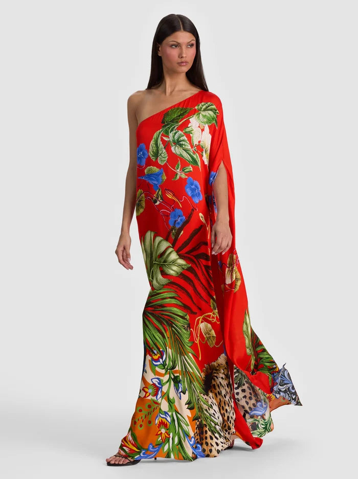 Alice and Olivia Linn One Shoulder Maxi Dress
