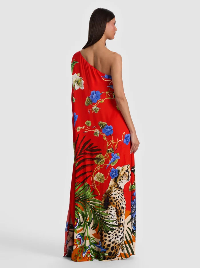 Alice and Olivia Linn One Shoulder Maxi Dress