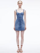 Alice and Olivia Raylene Bustier Mini Dress- Avery Blue