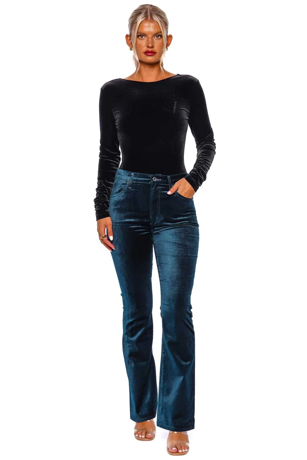 Agolde Corrin Velvet Bodysuit
