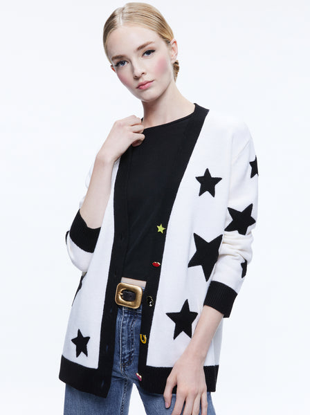 Alice and Olivia Bradford Novelty Buttons Cardigan