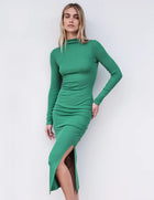 Sundry Mock Neck Midi Dress w/Slit