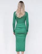 Sundry Mock Neck Midi Dress w/Slit