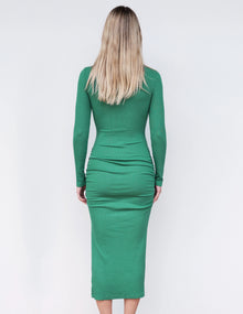 Sundry Mock Neck Midi Dress w/Slit