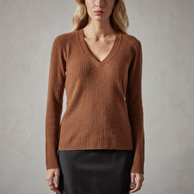 James Perse Skinny Rib Soft V Neck Cashmere Sweater