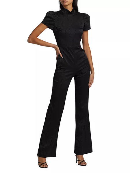 Alice and Olivia Jorah Short Sleeve Wide Leg Jumpsuit