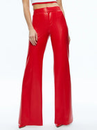 Alice & Olivia Dylan HR Vegan Leather Wide Leg Pant