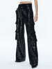 Alice and Olivia Hayes Sequin Wide Leg Cargo Pant
