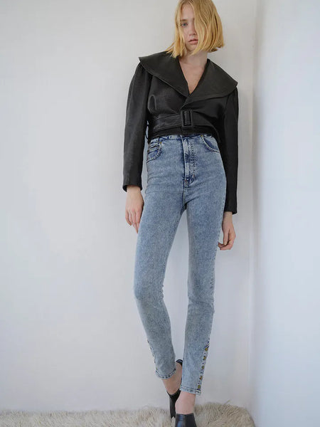 Frame The Snapped Denim Legging