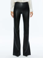 Alice and Olivia TINA VEGAN LEATHER SPLIT HEM PANT