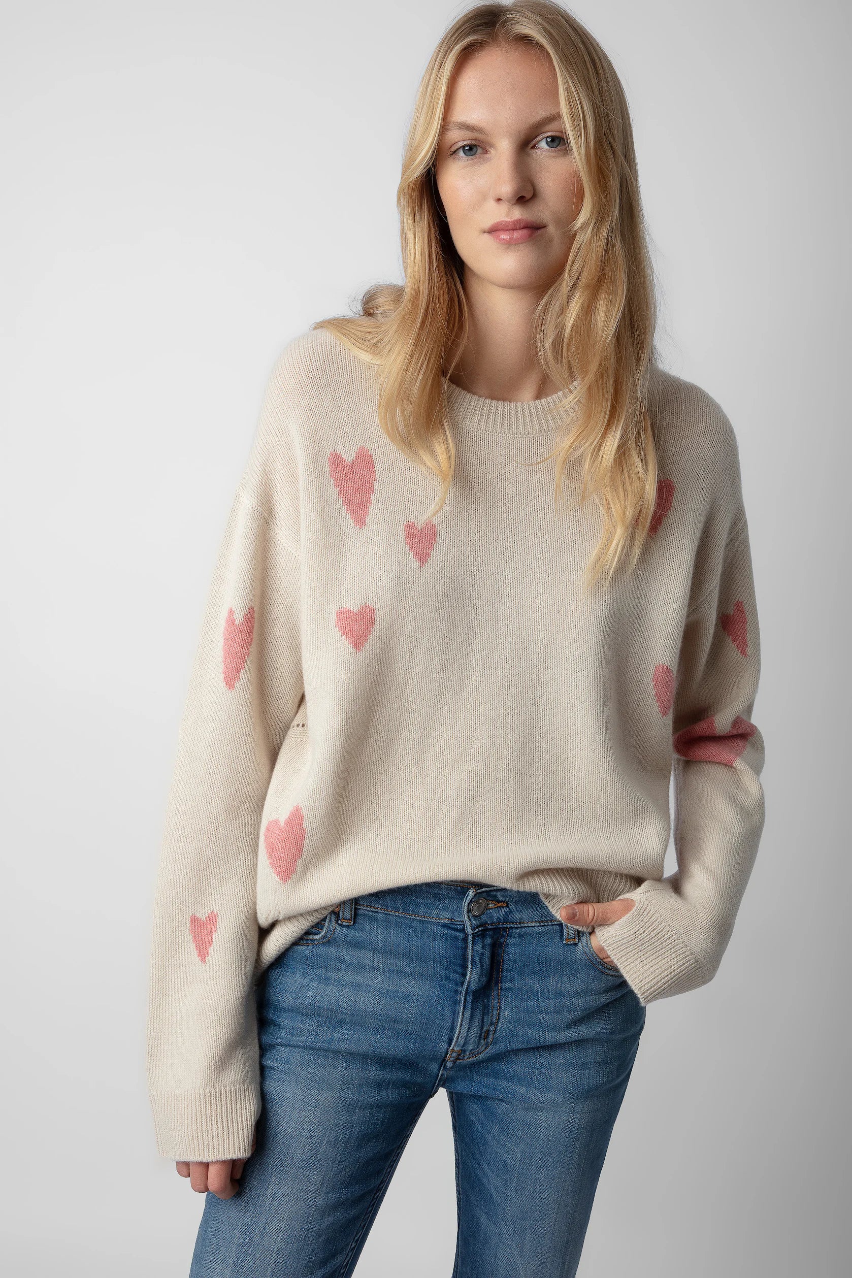 Zadig and Voltaire Markus Heart Cashmere Sweater | Lux Rox