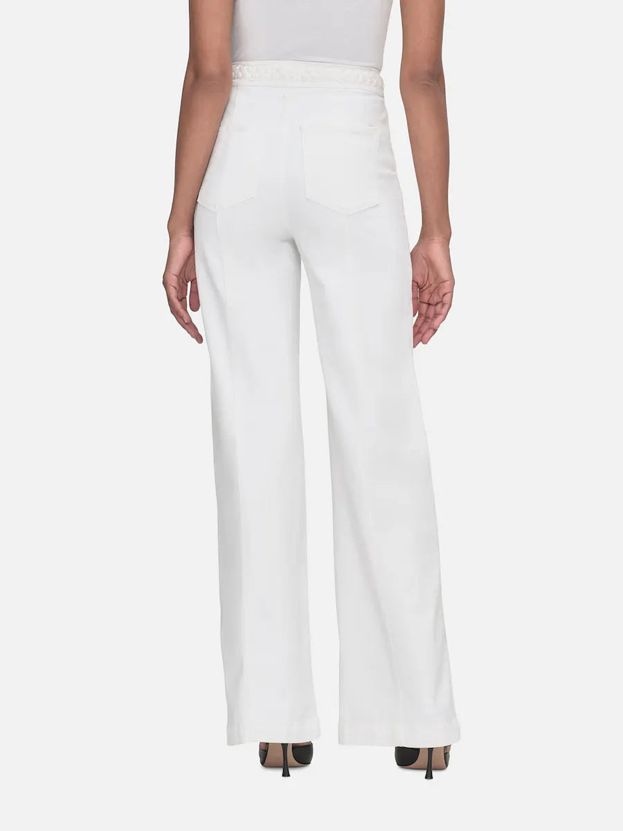 Frame Braided Waistband Wide Leg Pant