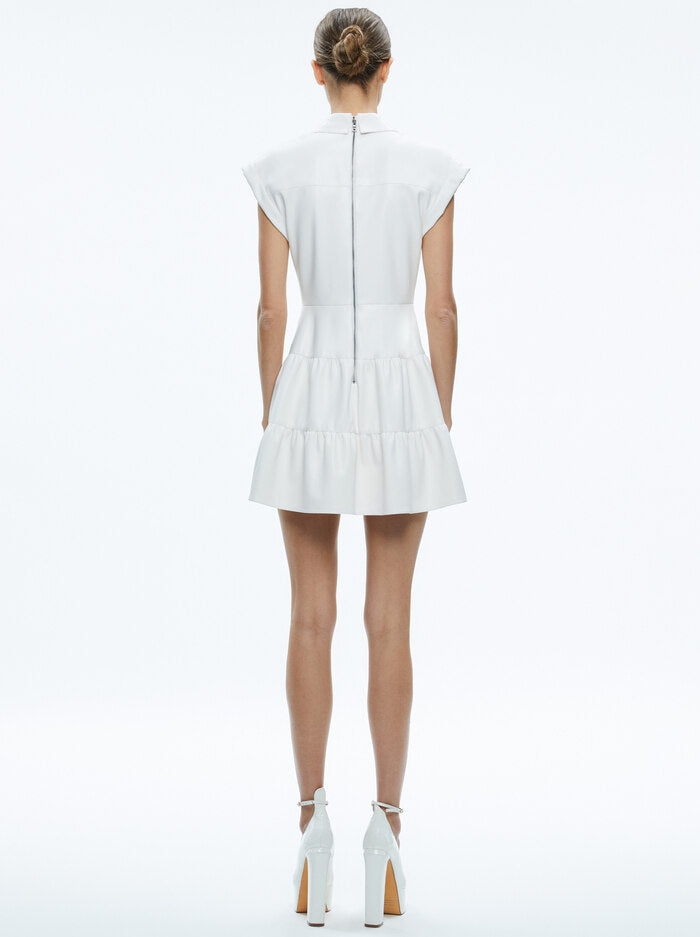 Alice and Olivia Mila Deep V-Neck Twist Front Mini Dress