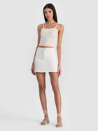 Alice and Olivia Kari Braided Denim Mini Skirt