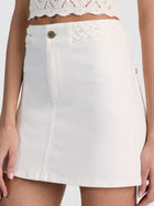 Alice and Olivia Kari Braided Denim Mini Skirt