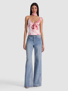 Alice and Olivia ZELDA RUFFLE TANK WITH SCARF