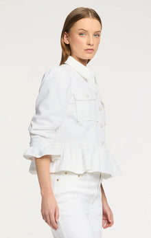 Cinq A Sept Delanie Ruffled Denim Jacket