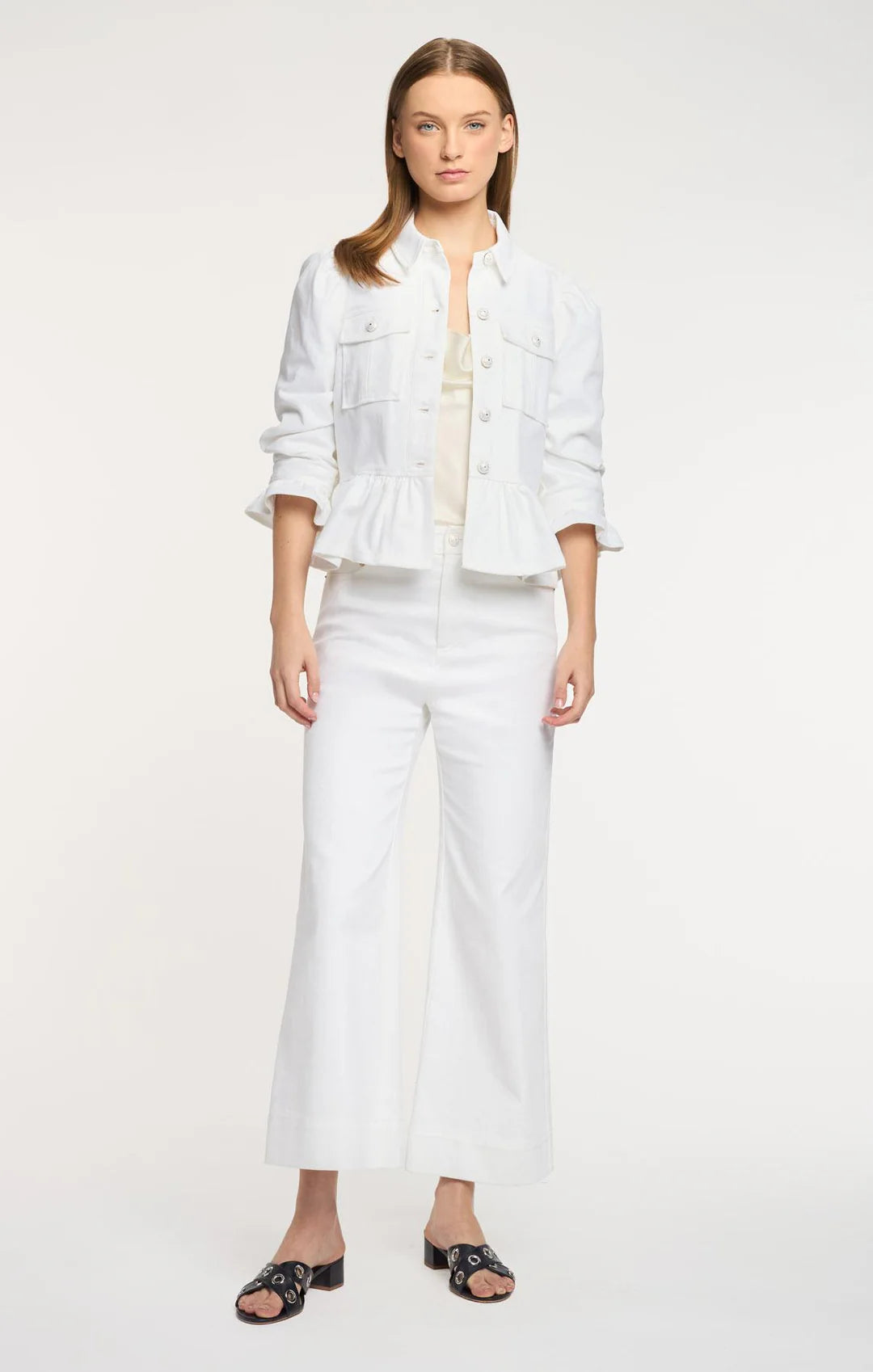 Cinq A Sept Delanie Ruffled Denim Jacket