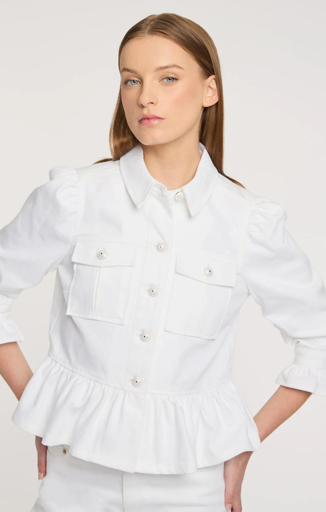 Cinq A Sept Delanie Ruffled Denim Jacket