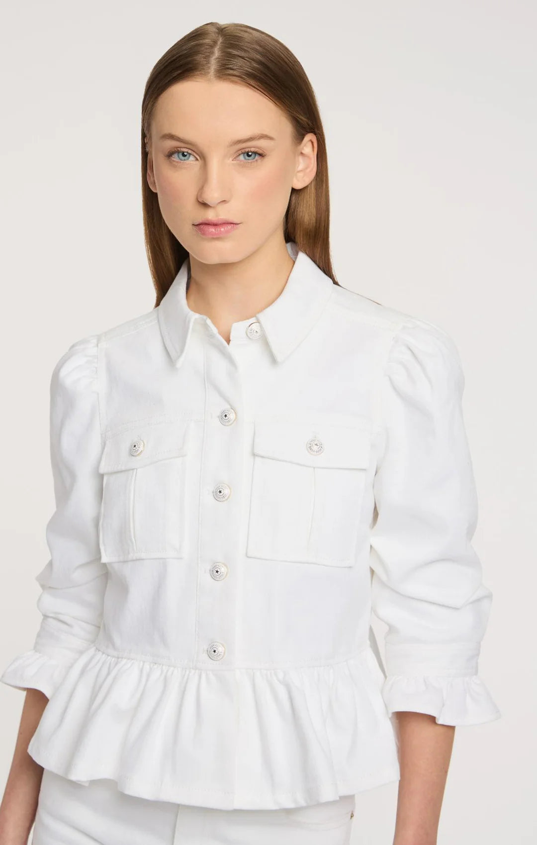 Cinq A Sept Delanie Ruffled Denim Jacket