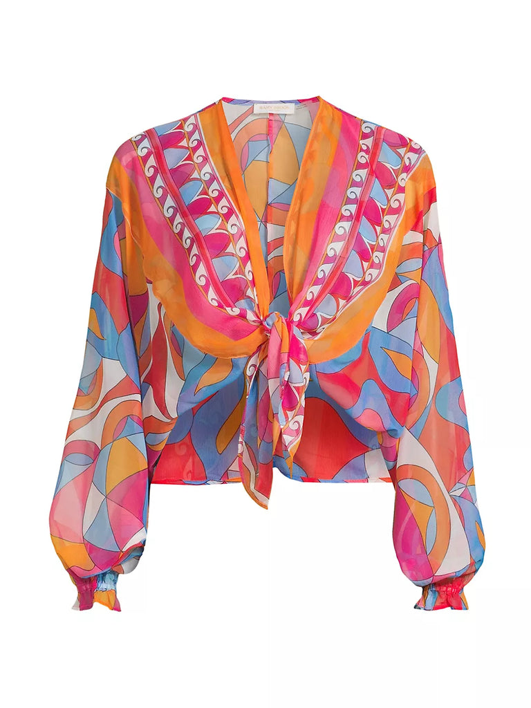 Ramy Brook Izora Printed Chiffon Top