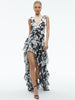 Alice and Olivia Holly Asymmetrical Ruffle Maxi Dress