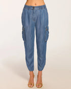 Ramy Brook Huc Chambray Cropped Cargo Jogger