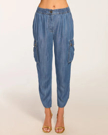 Ramy Brook Huc Chambray Cropped Cargo Jogger