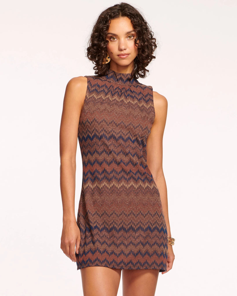 Ramy Brook Marietta Mock Neck Mini Dress