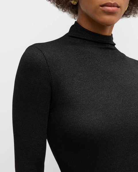 Frame Sparkly Lurex Turtleneck Top