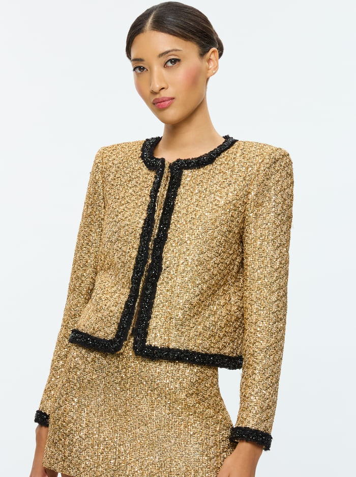 Alice and Olivia Landon Cropped Jacket