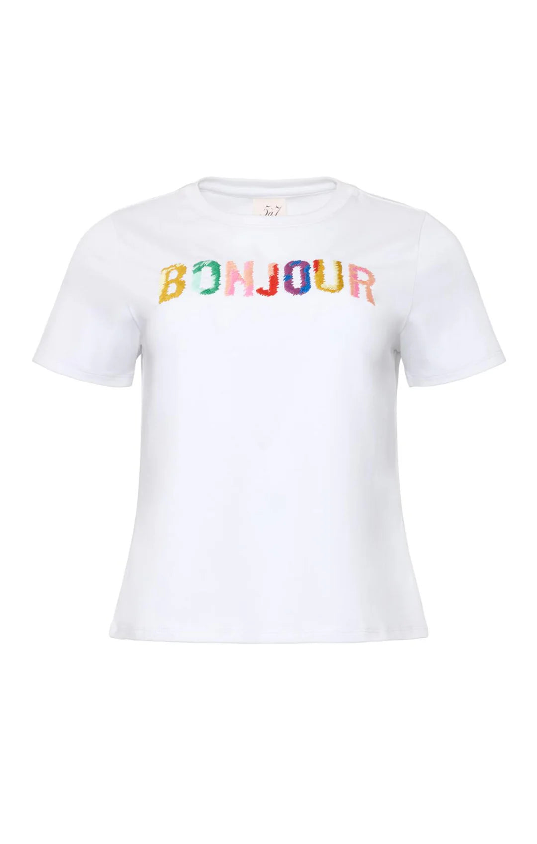Cinq A Sept Bonjour Scribble Shrunken Tee