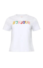 Cinq A Sept Bonjour Scribble Shrunken Tee