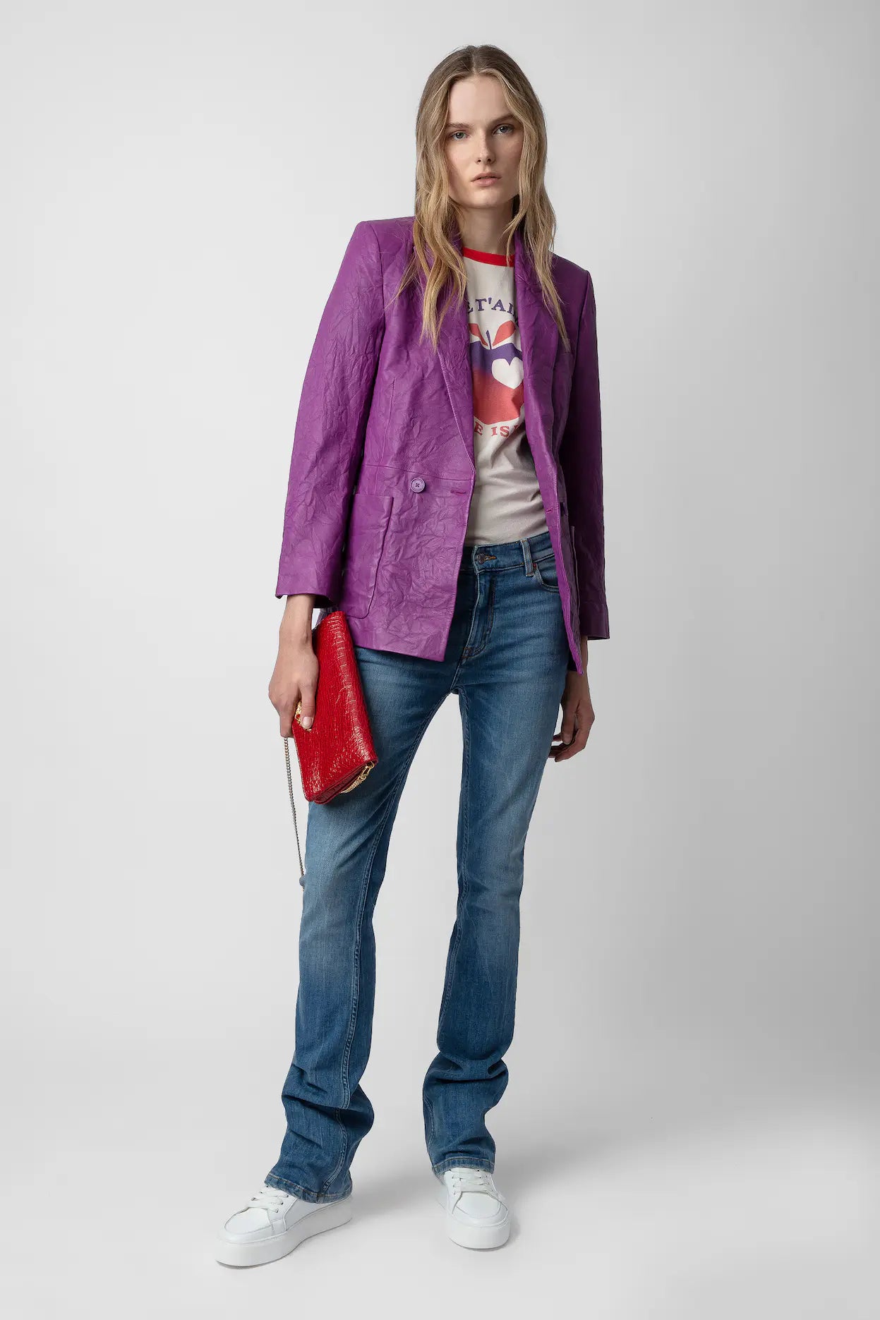 Zadig & Voltaire Visko Cuir Froisse Veste