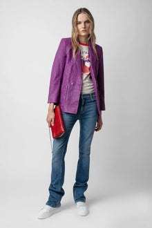 Zadig & Voltaire Visko Cuir Froisse Veste