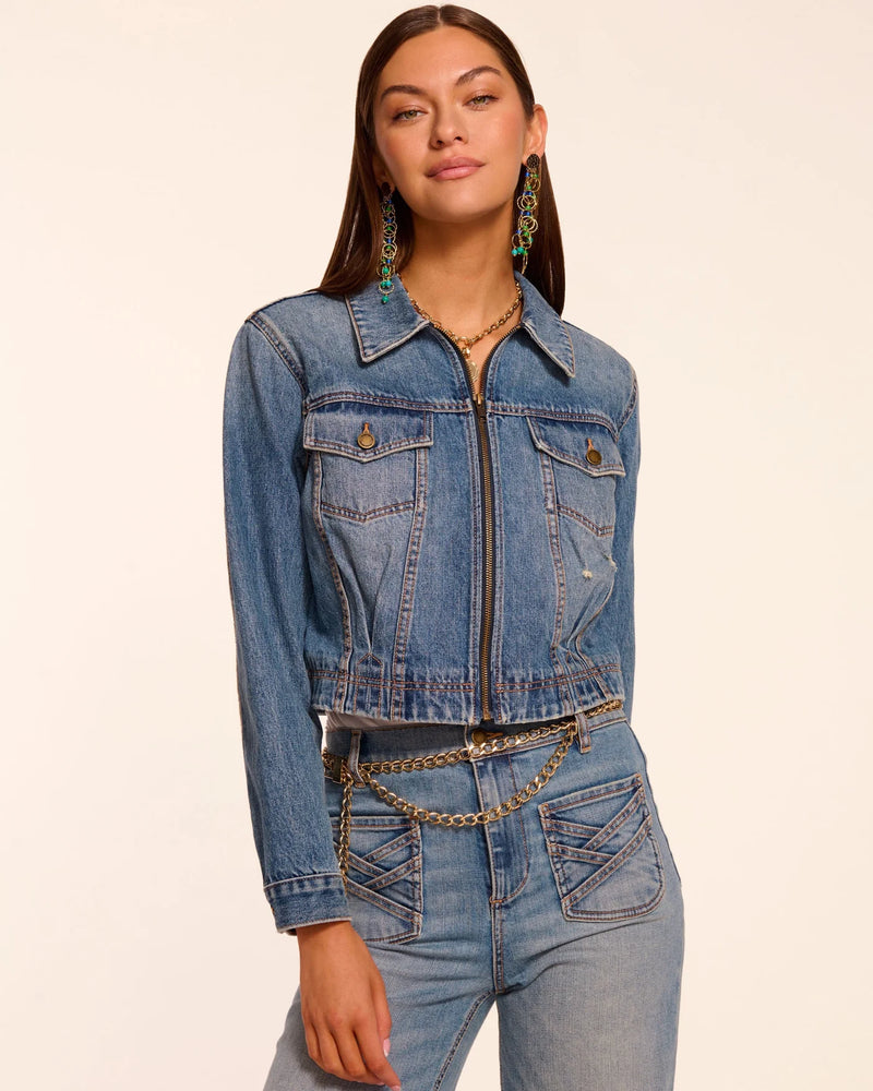 Ramy Brook Jannah Distressed Denim Jacket