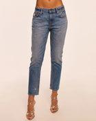 Ramy Brook Milla Distressed Low-Rise Tapered Jean