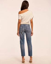 Ramy Brook Milla Distressed Low-Rise Tapered Jean