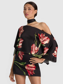 Alice & Olivia RITA DRAPED TOP WITH SCARF