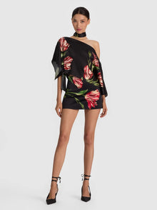 Alice & Olivia RITA DRAPED TOP WITH SCARF