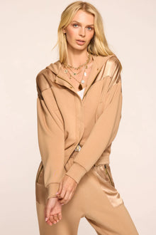 Ramy Brook Fiona Satin Knit Hoodie Jacket