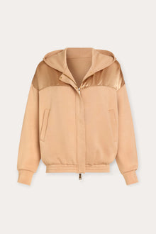 Ramy Brook Fiona Satin Knit Hoodie Jacket