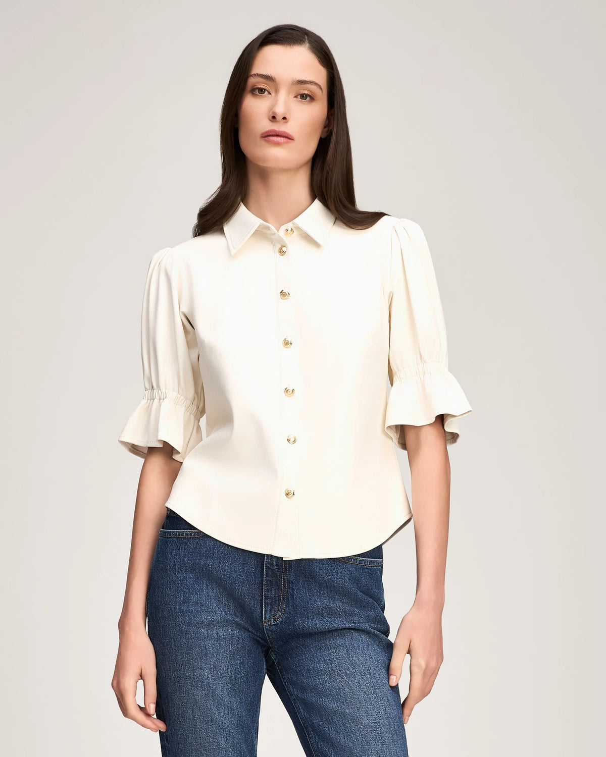 Cinq A Sept Lite Vegan Leather Fiona Top