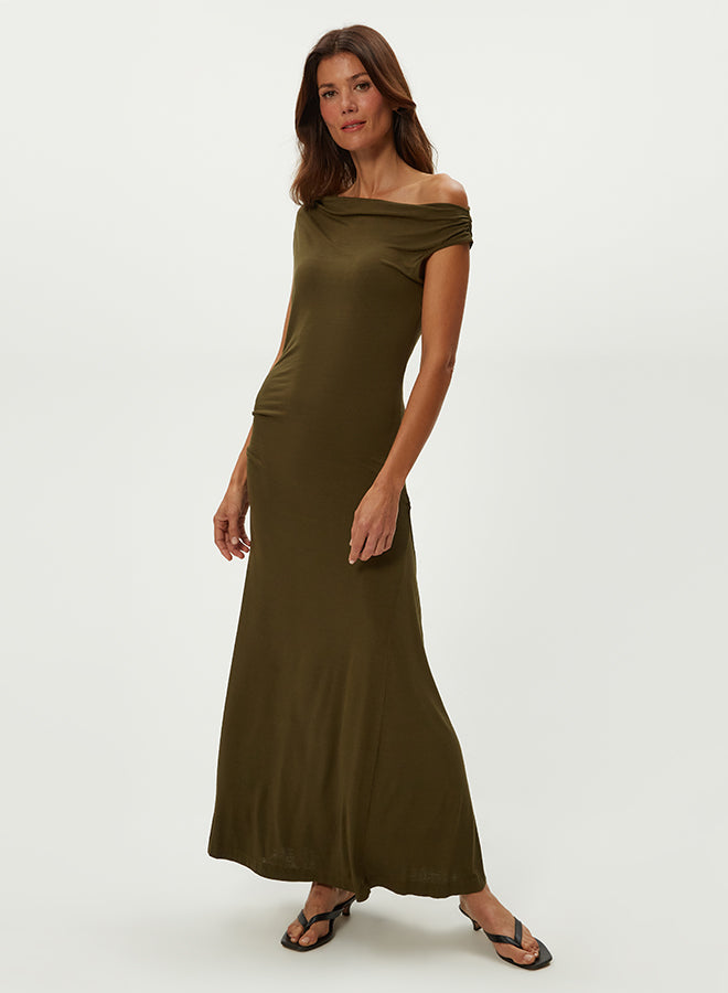 OPHELIA OFF-SHOULDER MIDI DRESS