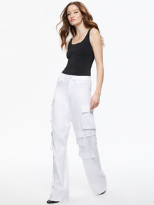 Alice and Olivia Luis 5 Pocket Cargo Pant -White