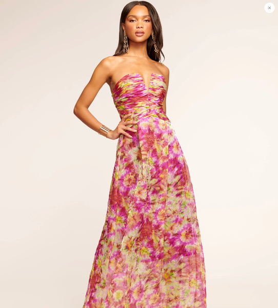 Ramy Brook Sierra Strapless Maxi Dress - Lilac Sunburst