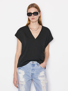 Frame Le Mid Rise V Neck Tee