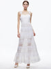 Alice and Olivia Alora Embroidery Midi Dress - White