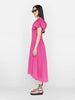 Frame Puff Sleeve Dress -Fuschia