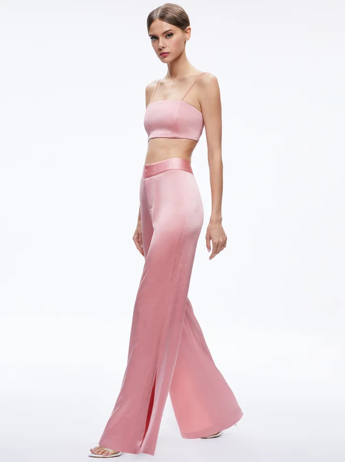 Alice and Olivia JC wwb Pant with Side Slit - Rose